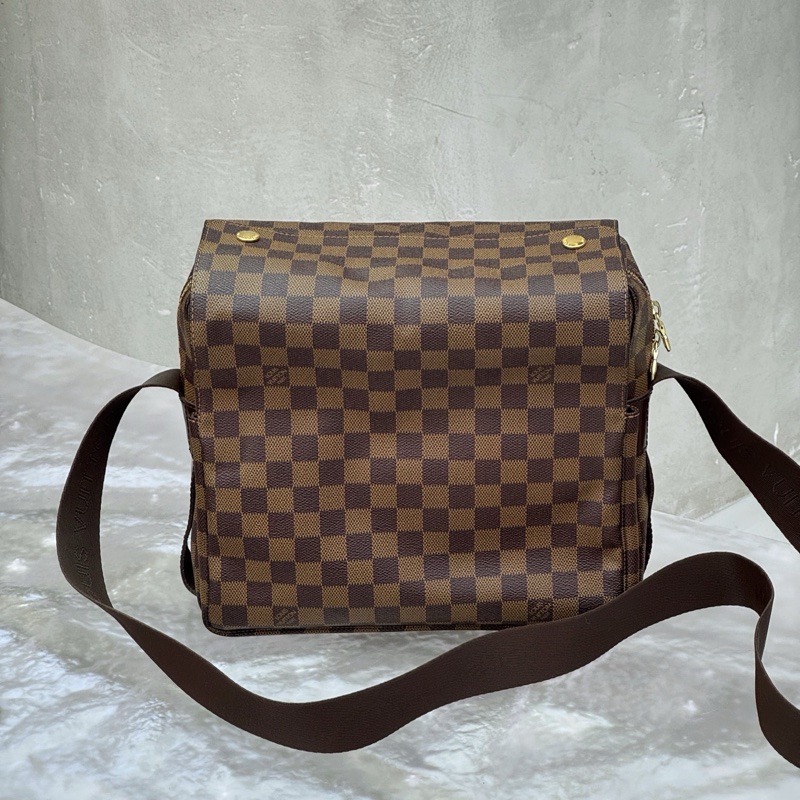 98新LV路易威登經典棕色棋盤格豆腐包,無配件 尺寸:28x24x14cm-0