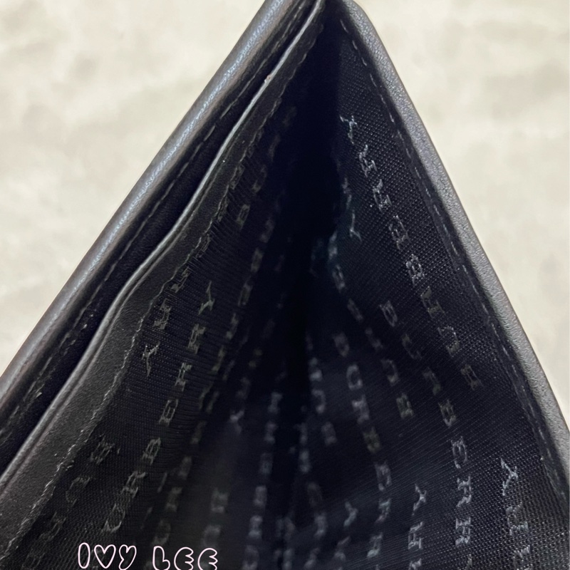 BURBERRY 經典黑灰格紋 翻蓋短夾 零錢袋 5卡層 正品 二手精品-8