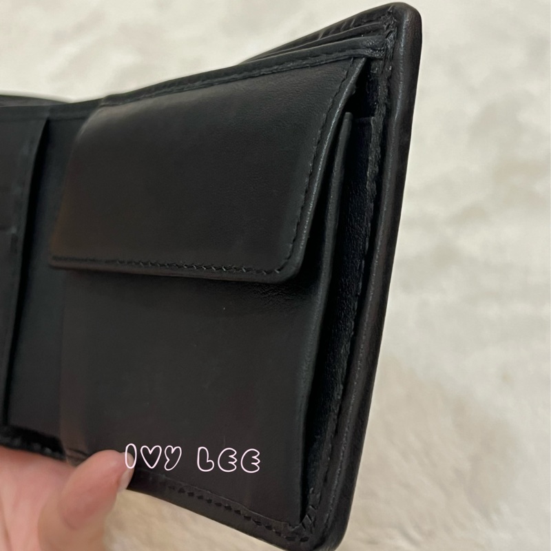 BURBERRY 經典黑灰格紋 翻蓋短夾 零錢袋 5卡層 正品 二手精品-12