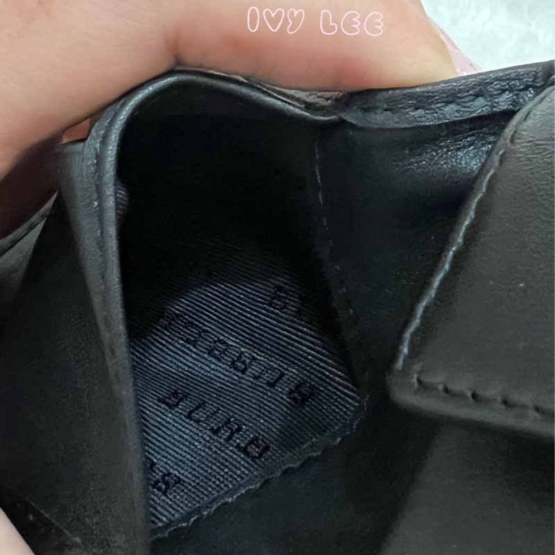 BURBERRY 經典黑灰格紋 翻蓋短夾 零錢袋 5卡層 正品 二手精品-13