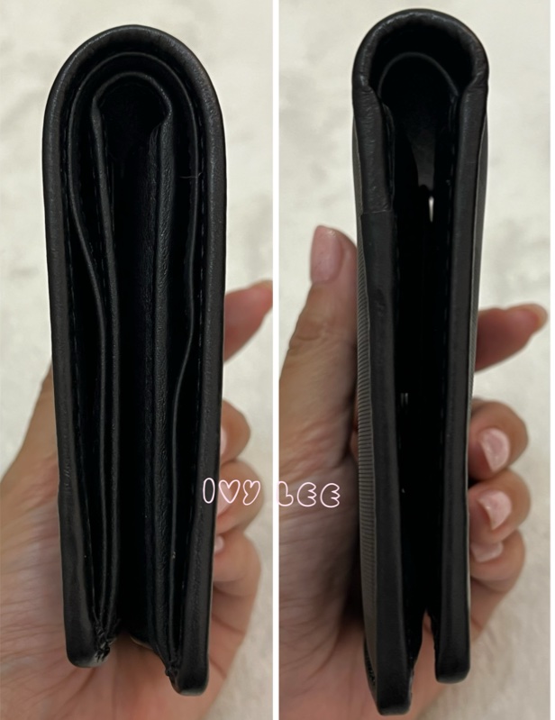 BURBERRY 經典黑灰格紋 翻蓋短夾 零錢袋 5卡層 正品 二手精品-14