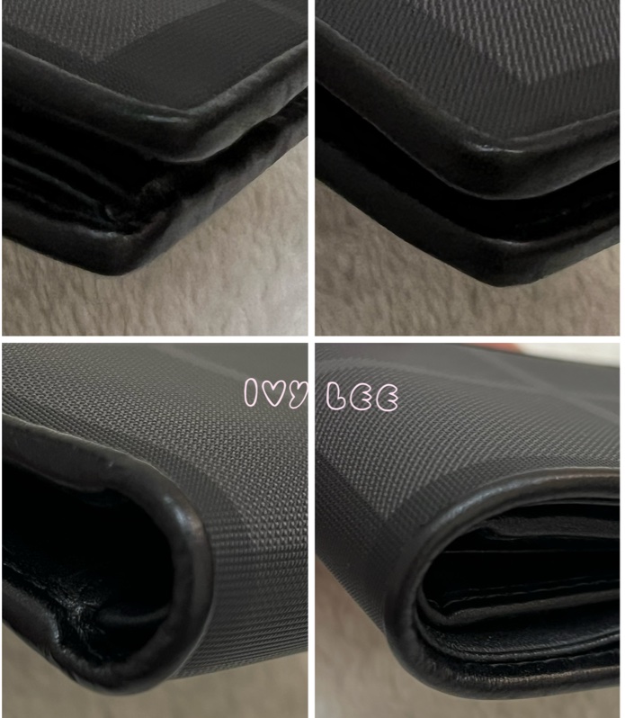 BURBERRY 經典黑灰格紋 翻蓋短夾 零錢袋 5卡層 正品 二手精品-15