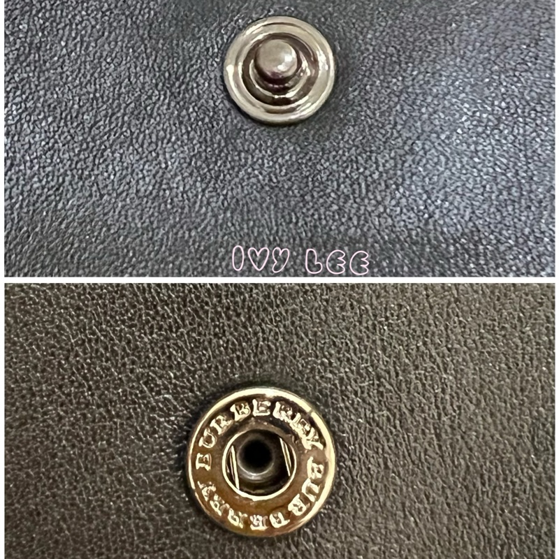 BURBERRY 經典黑灰格紋 翻蓋短夾 零錢袋 5卡層 正品 二手精品-18