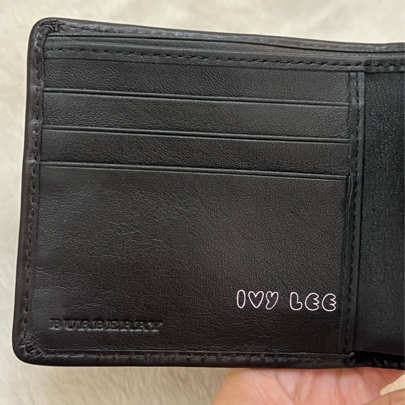 BURBERRY 經典黑灰格紋 翻蓋短夾 零錢袋 5卡層 正品 二手精品-21