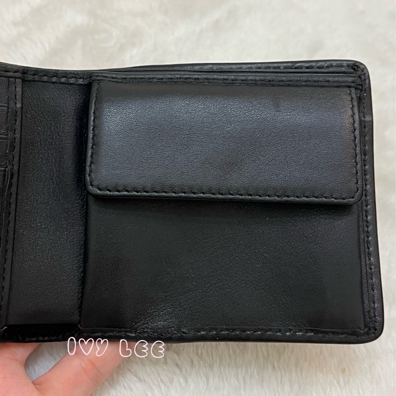 BURBERRY 經典黑灰格紋 翻蓋短夾 零錢袋 5卡層 正品 二手精品-22