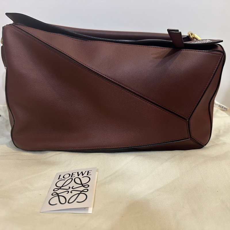 LOEWE Puzzle Bag 焦糖棕|全新未使用|經典拼接設計|附原廠配件✨-0