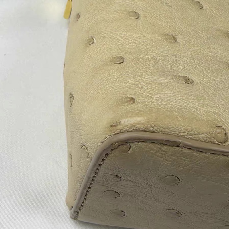 【全新 ✨ 全網最低價！】Loro piana 19  鴕鳥皮 米黃色 飯盒包 斜挎包（下單前先詢問庫存❗️）-18