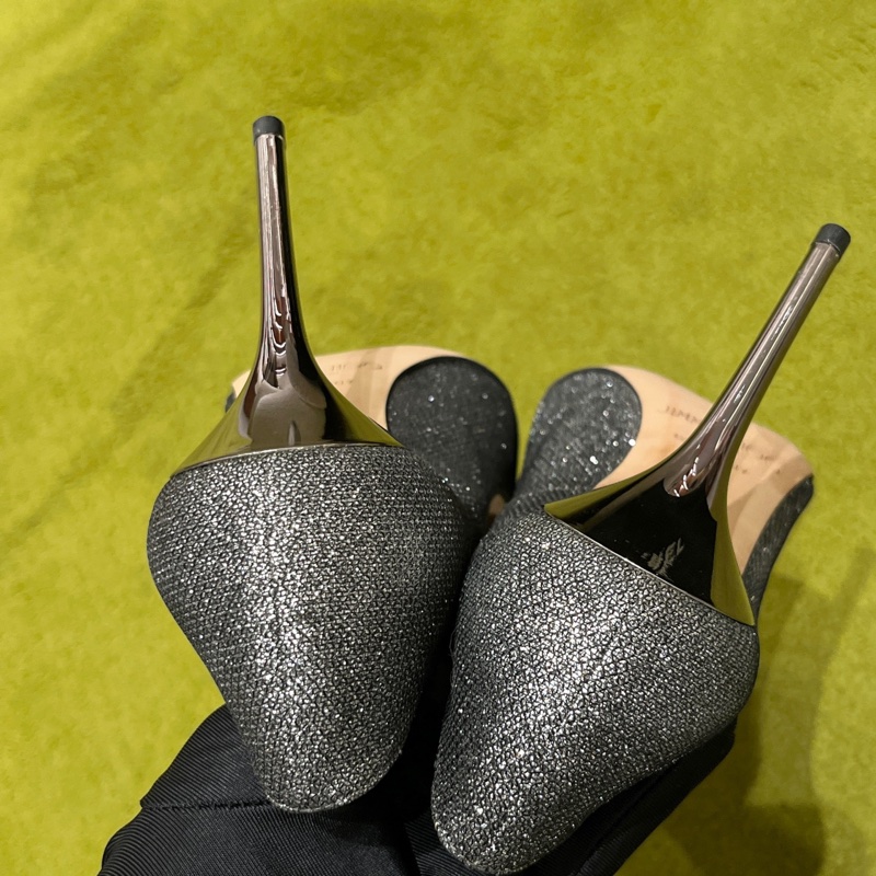 Jimmychoo周仰傑銀色星空高跟鞋 38碼 跟高10cm 千頌伊同款-4