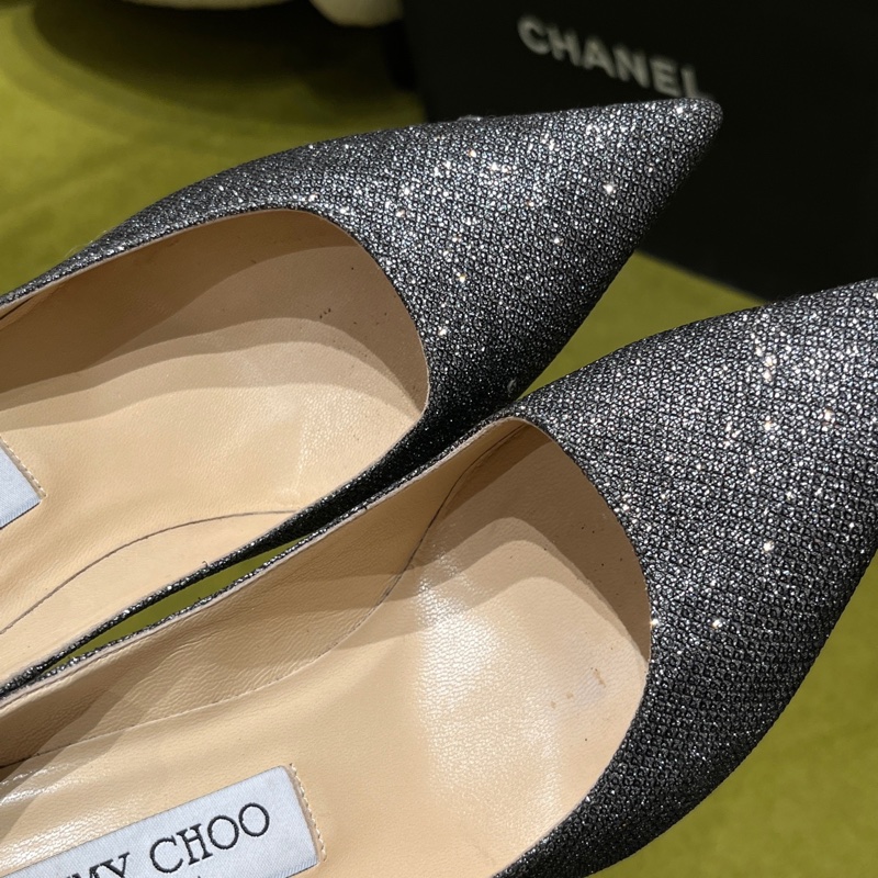 Jimmychoo周仰傑銀色星空高跟鞋 38碼 跟高10cm 千頌伊同款-6