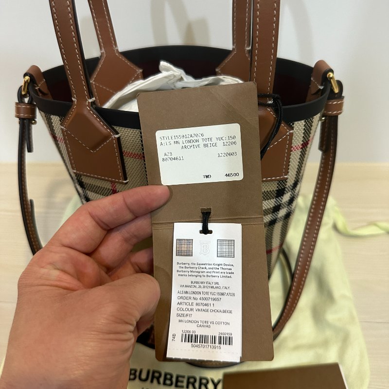 BURBERRY 經典格紋小托特|全新未使用|可手提斜背|附完整配件✨-1