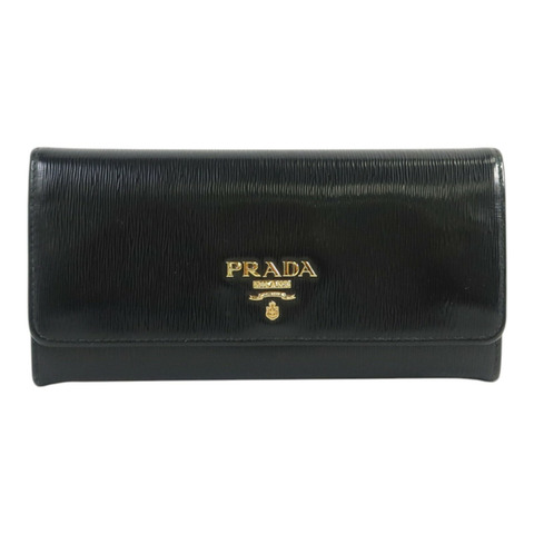PRADA 牛皮皮革Long Wallet金扣長錢包