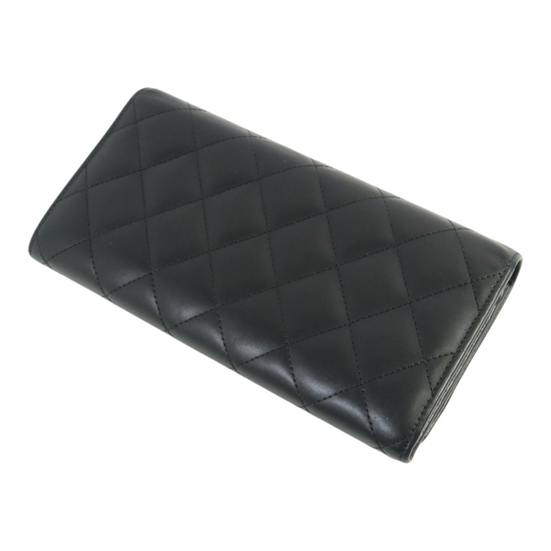 CHANEL 牛皮皮革Cambon Long Wallet銀扣長錢包-4