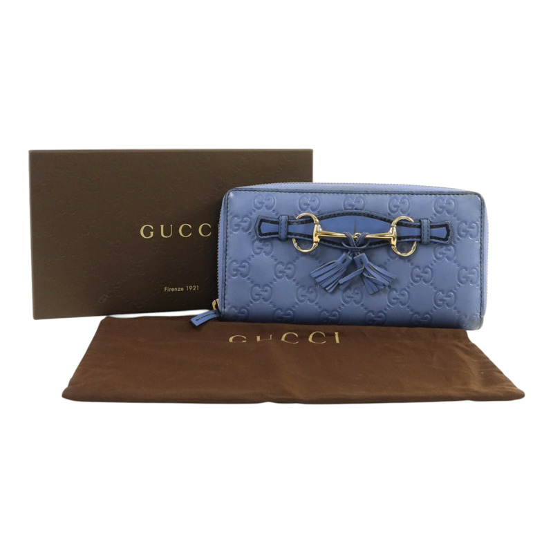 GUCCI 牛皮皮革Zipper Long Wallet金扣長錢包-9