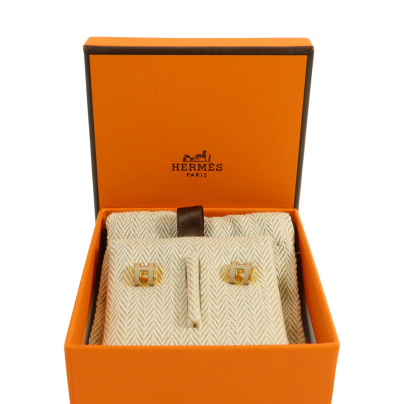 HERMES 金屬/琺瑯Mini Pop H耳環-6