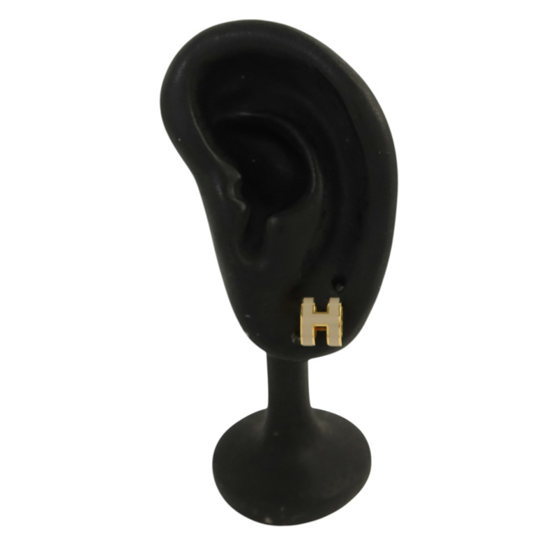 HERMES 金屬/琺瑯Mini Pop H耳環-7