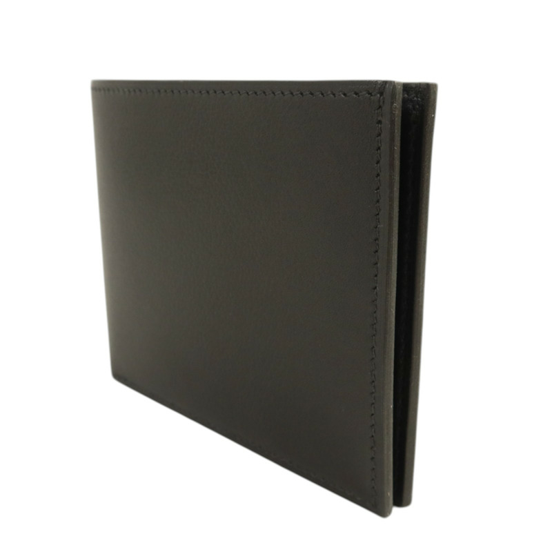 HERMES Evergain皮革Citizen Twill Compact Wallet錢包Noir-2