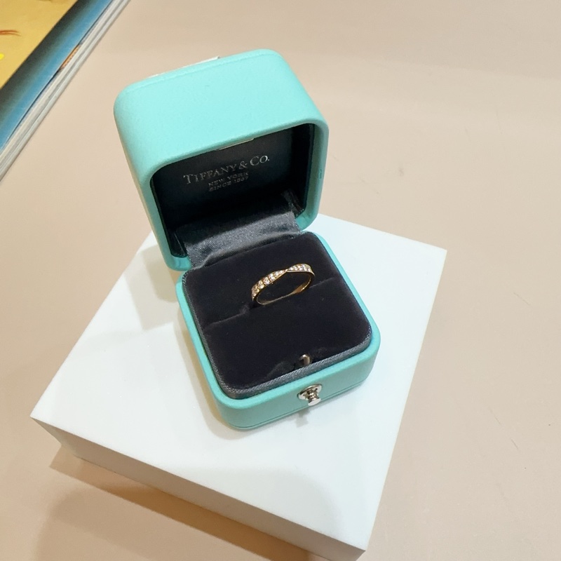 Tiffany 750玫瑰金鑲鑽Harmony戒指-1