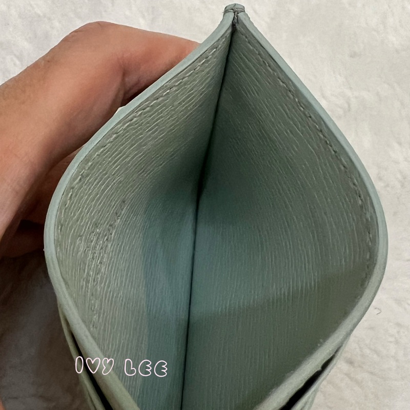 GUCCI 773428 淺藍 水藍 金字LOGO 4卡層 一夾層 卡夾 正品 二手精品-5