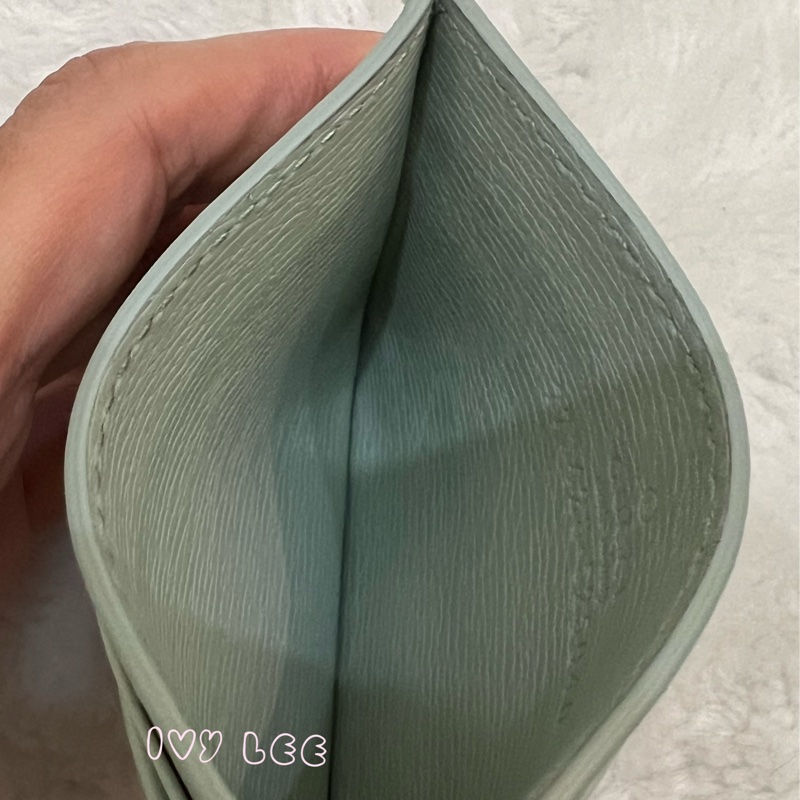 GUCCI 773428 淺藍 水藍 金字LOGO 4卡層 一夾層 卡夾 正品 二手精品-6