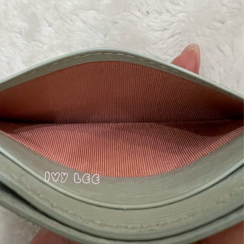 GUCCI 773428 淺藍 水藍 金字LOGO 4卡層 一夾層 卡夾 正品 二手精品-9