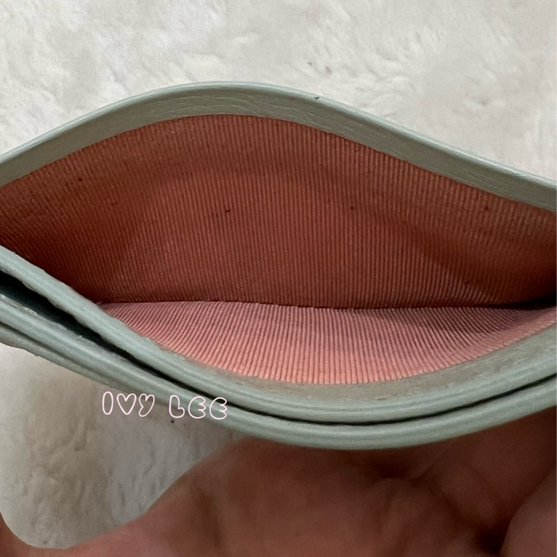 GUCCI 773428 淺藍 水藍 金字LOGO 4卡層 一夾層 卡夾 正品 二手精品-10