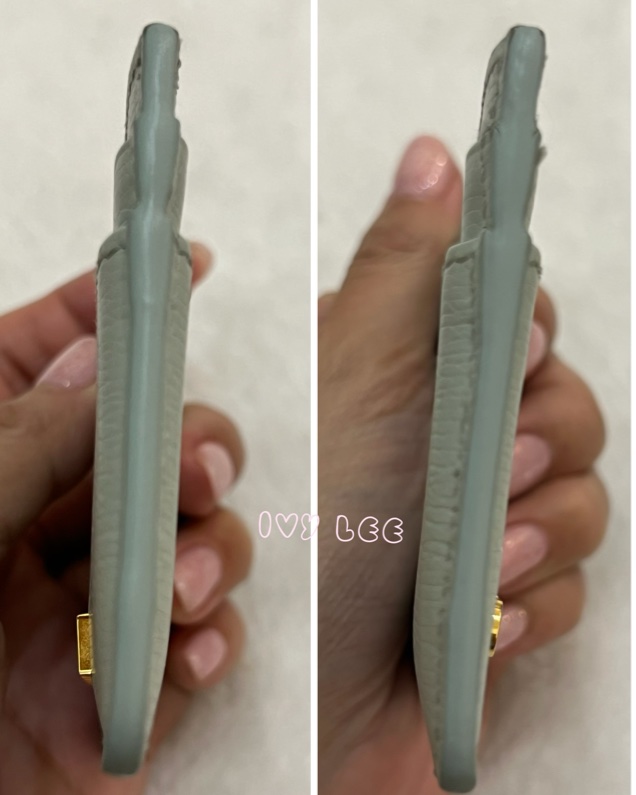 GUCCI 773428 淺藍 水藍 金字LOGO 4卡層 一夾層 卡夾 正品 二手精品-13