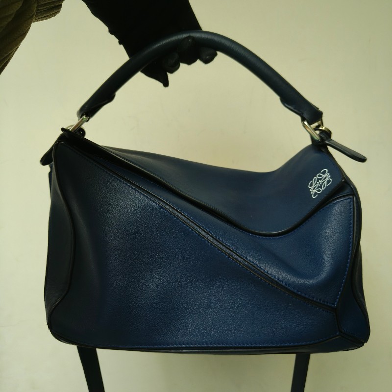 【8成新】㊣✨ LOEWE ✨羅威 （附防塵袋）Puzzle 拼圖 中號 藍紫色  小牛皮 肩背包 斜背包/二手包/二手精品🌳二手樹屋🌳-2