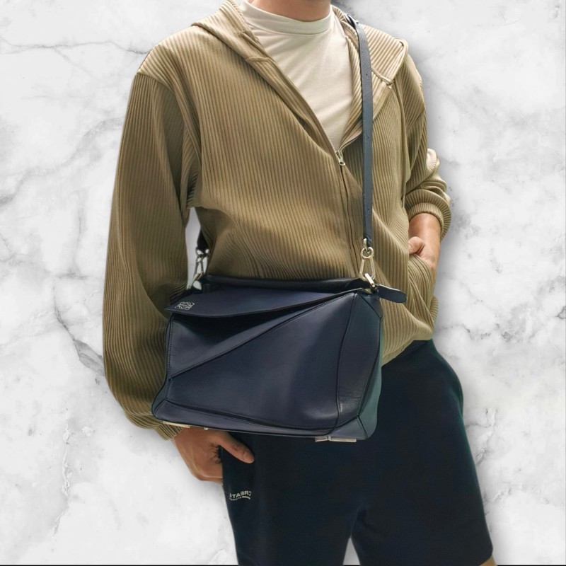 【8成新】㊣✨ LOEWE ✨羅威 （附防塵袋）Puzzle 拼圖 中號 藍紫色  小牛皮 肩背包 斜背包/二手包/二手精品🌳二手樹屋🌳-74