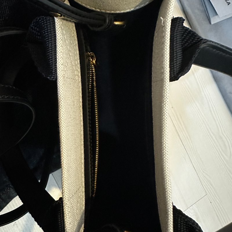 BALENCIAGA 小托特包|黑白帆布拼皮|全新未使用|附完整配件✨-5