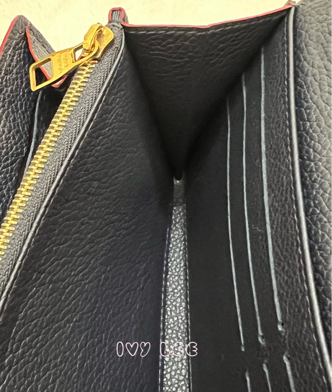 LOUIS VUITTON M62125 Sarah經典花紋牛皮壓紋扣式長夾(海軍藍) 正品 二手精品-6
