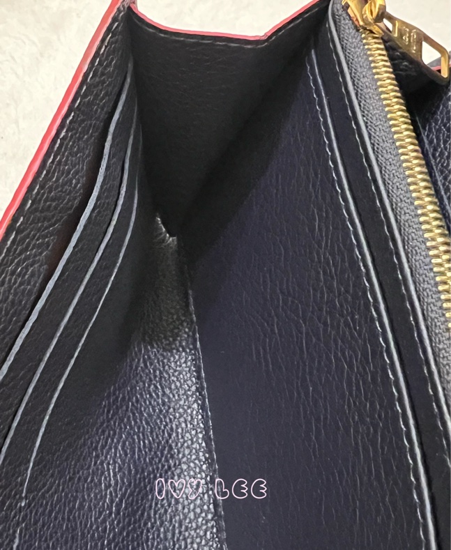 LOUIS VUITTON M62125 Sarah經典花紋牛皮壓紋扣式長夾(海軍藍) 正品 二手精品-8