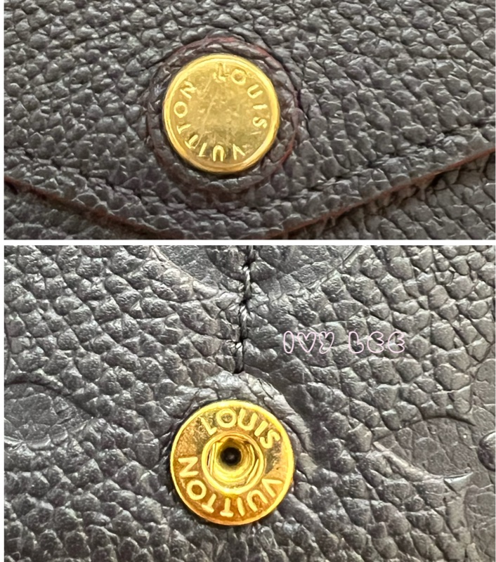 LOUIS VUITTON M62125 Sarah經典花紋牛皮壓紋扣式長夾(海軍藍) 正品 二手精品-15