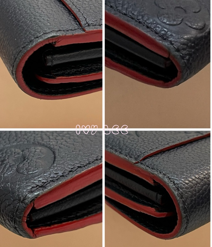 LOUIS VUITTON M62125 Sarah經典花紋牛皮壓紋扣式長夾(海軍藍) 正品 二手精品-17