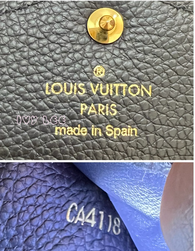 LOUIS VUITTON M62125 Sarah經典花紋牛皮壓紋扣式長夾(海軍藍) 正品 二手精品-20