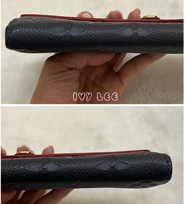 LOUIS VUITTON M62125 Sarah經典花紋牛皮壓紋扣式長夾(海軍藍) 正品 二手精品-22