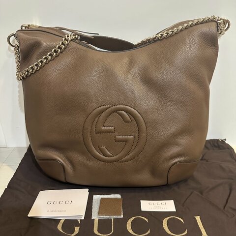 GUCCI Soho 肩背包｜焦糖棕｜全新未使用｜大容量鏈條款｜附完整配件✨