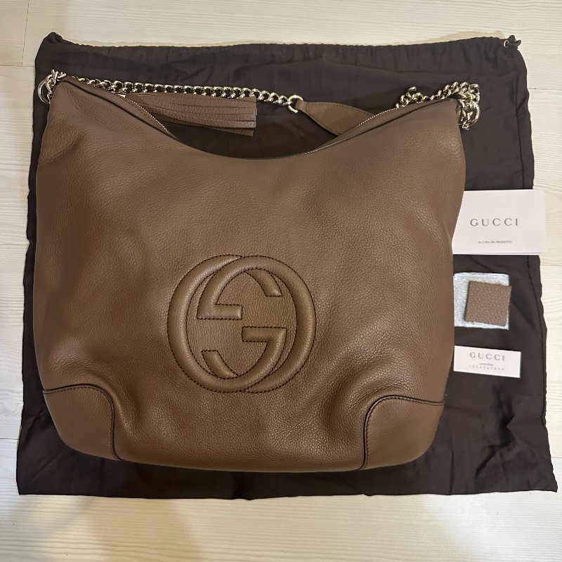 GUCCI Soho 肩背包|焦糖棕|全新未使用|大容量鏈條款|附完整配件✨-1