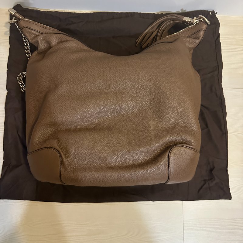 GUCCI Soho 肩背包|焦糖棕|全新未使用|大容量鏈條款|附完整配件✨-3