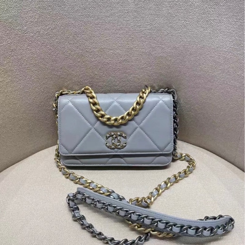 「JL精品代購」香奈兒霧藍19bag woc-3