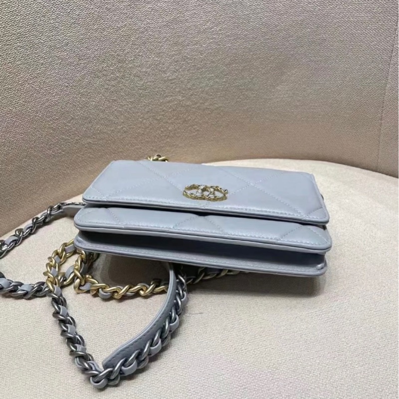 「JL精品代購」香奈兒霧藍19bag woc-4