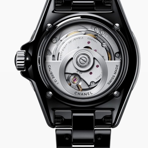 小巴黎二手名牌 正品chanel j12 38mm 鑽 機械 透背 鏤空 陶瓷錶 2024保卡 盒