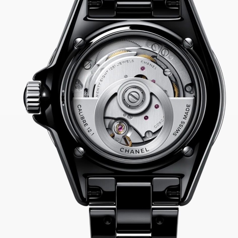 小巴黎二手名牌 正品chanel j12 38mm 鑽 機械 透背 鏤空 陶瓷錶 2024保卡 盒-0