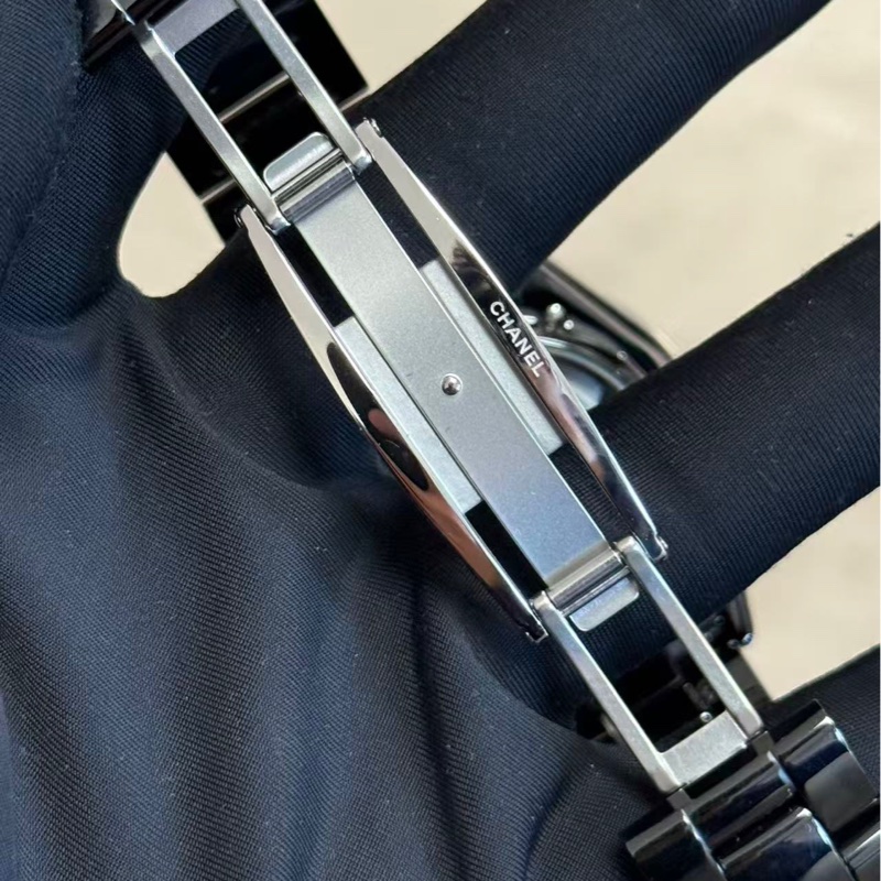 小巴黎二手名牌 正品chanel j12 38mm 鑽 機械 透背 鏤空 陶瓷錶 2024保卡 盒-17