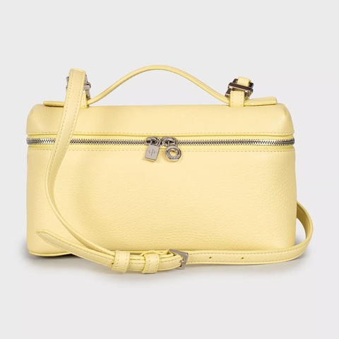 【97新 ✨ 全網最低價！】Loro Piana LP19飯盒包 淡黃色 手提包 單肩包 斜挎包（下單前先詢問庫存❗️）