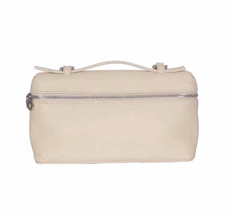 【96新 ✨ 全網最低價!】Loro Piana Extra Bag L19 飯盒包 奶白色 銀扣 手提包 單肩包 斜挎包(下單前先詢問庫存❗️)-4