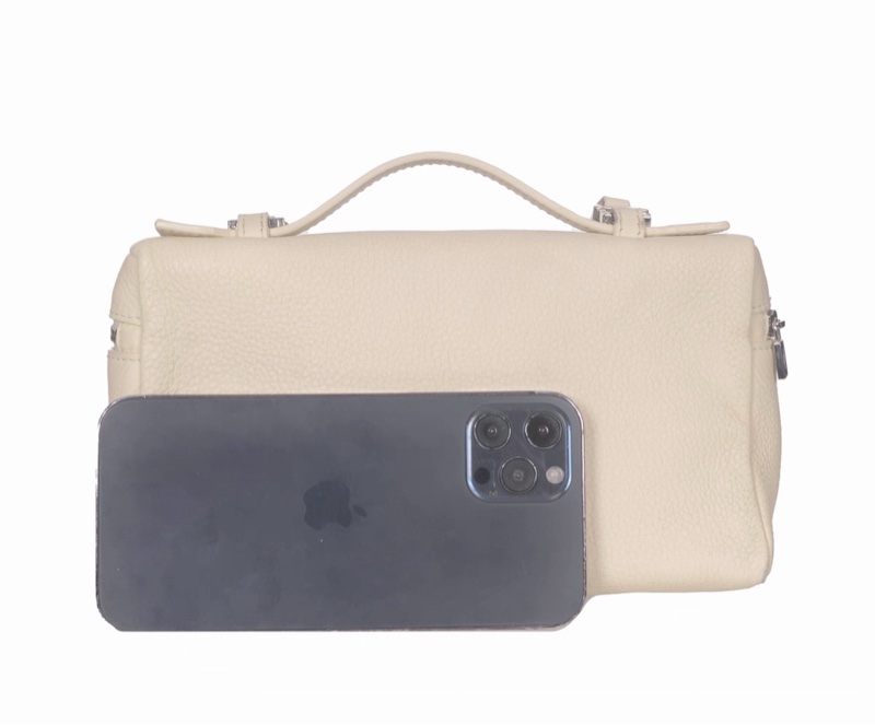 【96新 ✨ 全網最低價!】Loro Piana Extra Bag L19 飯盒包 奶白色 銀扣 手提包 單肩包 斜挎包(下單前先詢問庫存❗️)-8