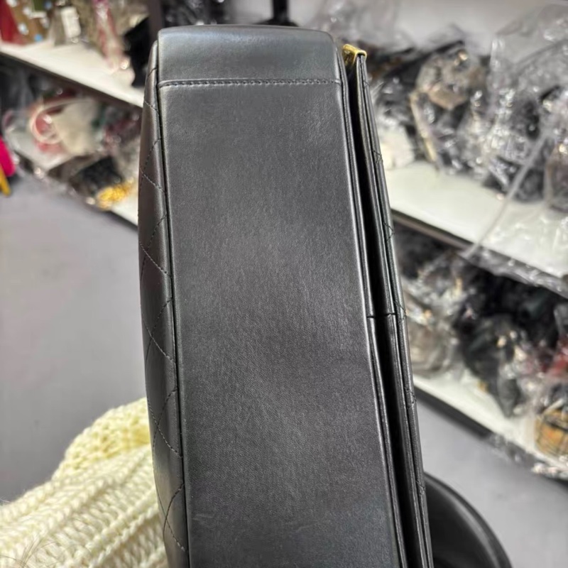 【97新 ✨ 全網最低價！】 中古 CHANEL香奈兒 黑金菱格托特包 單肩腋下包（下單前先詢問庫存❗️）-10