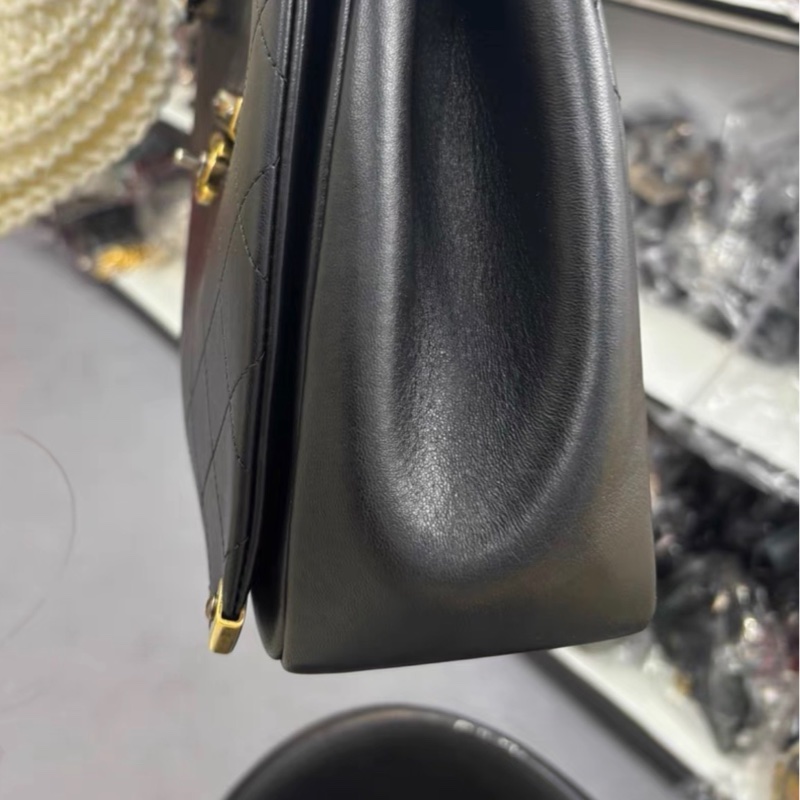 【97新 ✨ 全網最低價！】 中古 CHANEL香奈兒 黑金菱格托特包 單肩腋下包（下單前先詢問庫存❗️）-7