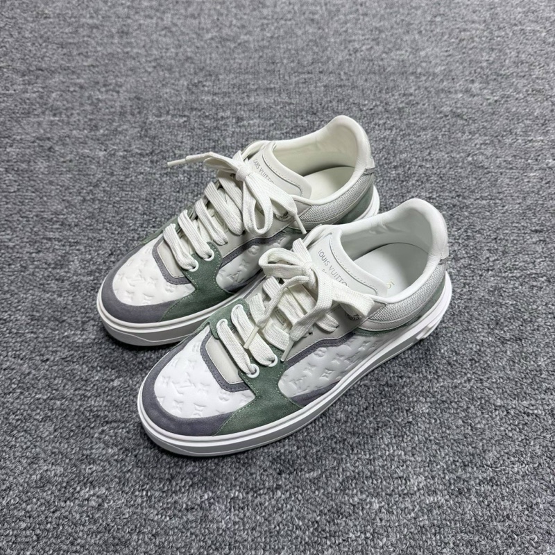 Louis Vuitton LV Time Out系列 白色老花滿印低幫板鞋 35.5碼-0