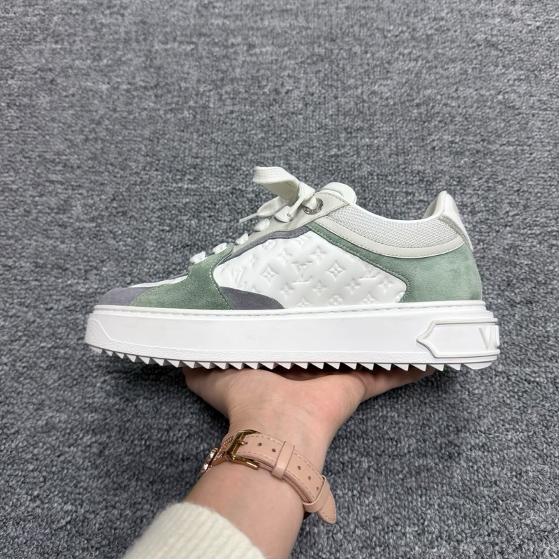 Louis Vuitton LV Time Out系列 白色老花滿印低幫板鞋 35.5碼-5